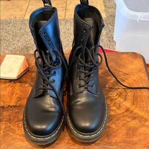 Doc Martin Black Leather Lace-Up Combat Boots